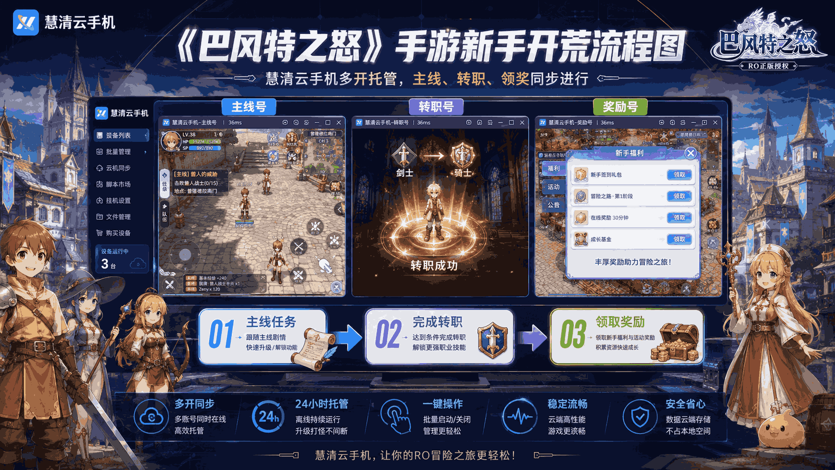 巴风特之怒手游搬砖打金攻略：用慧清云手机多开挂机，稳定刷装备、卡片与材料